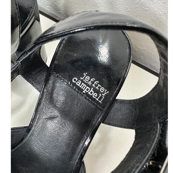 Jeffrey Campbell Amma Platform Slingback Black Sandal Chunky Heels 7.5 - Picture 7 of 16